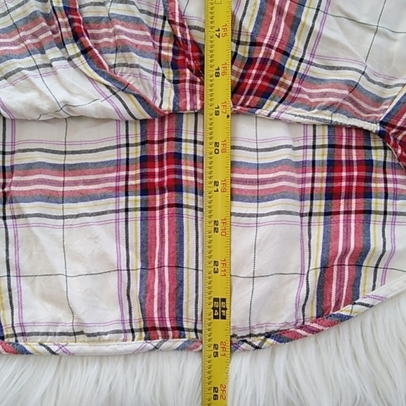 LOFT LOU & GREY Faux Wrap Plaid Long Sleeve Top - Picture 15 of 15